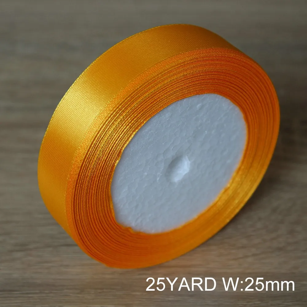 25 ярдов/рулон шелковых атласных лент для свадьбы рождественской вечеринки Декор
