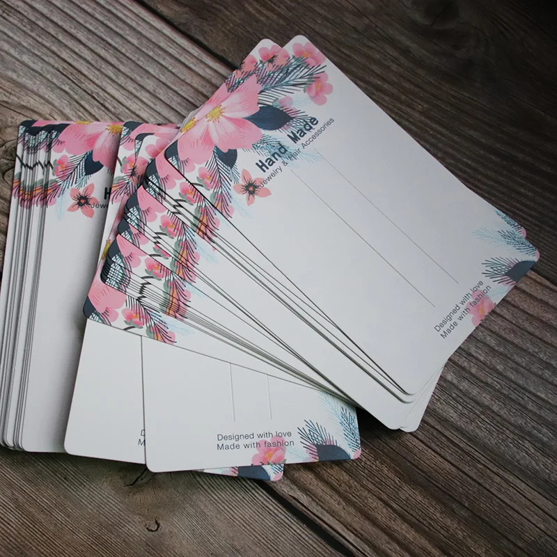 

50pcs/set 300gsm Kraft Paper Cardboard Jewelry Hair Accessories Clips Packaging Display Card 14.6*8.6cm