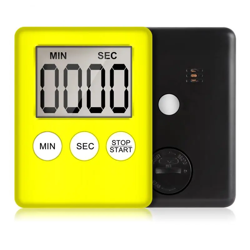 Super Thin Kitchen Timer LCD Digital Screen Square Cooking Count Up Countdown Alarm Magnet Clock Temporizador | Дом и сад