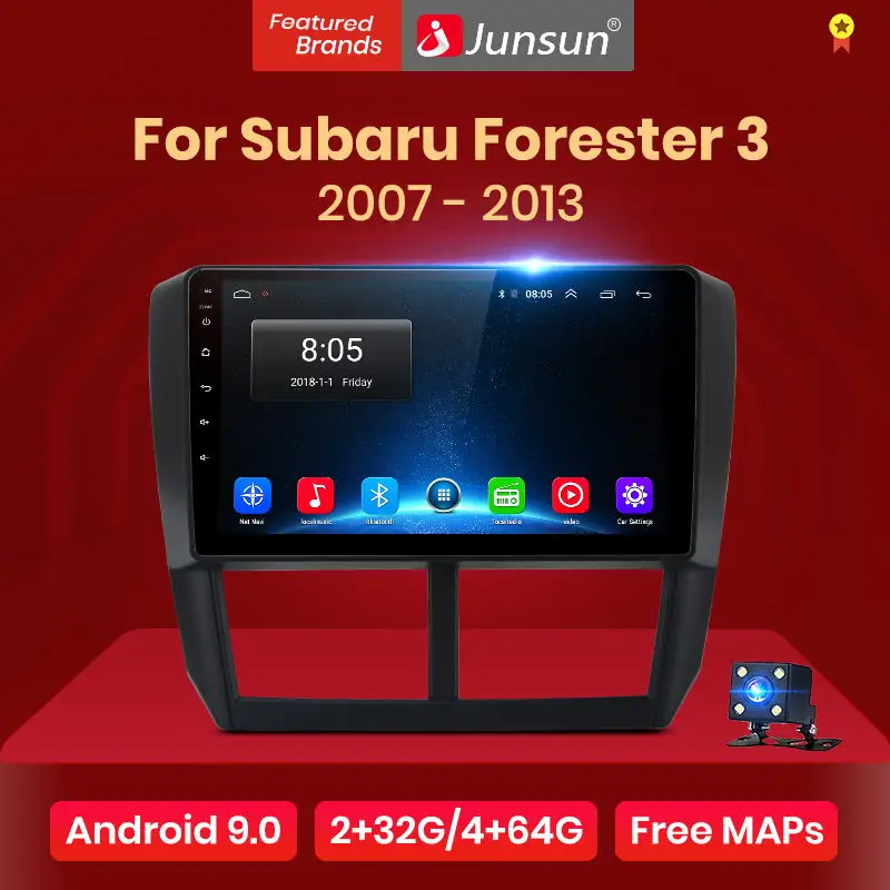 Junsun V1 2G+ 32G Android 8,1 автомобильный Радио Мультимедиа Видео плеер навигация gps для Subaru Forester 3 2007-2013 2 din Авто без dvd