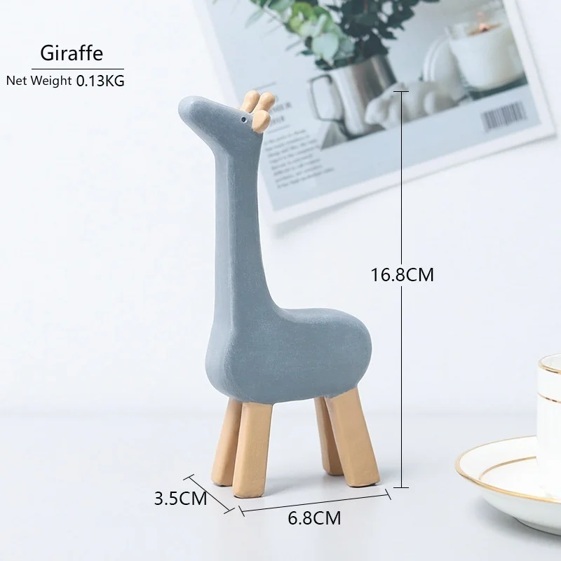 

Nordic Style Kids Room Decor Hand Made Resin Cartoon Animal Craft Ornament Photography Fairy Garden Miniatures