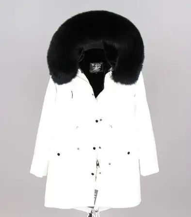 21faux fur liner Натуральная меховая белая хлопковая куртка зимняя женская меховая куртка парка подкладка из натурального кроличьего меха с лисьим меховым воротником с планкой добавляют манжеты - Цвет: 21faux fur liner