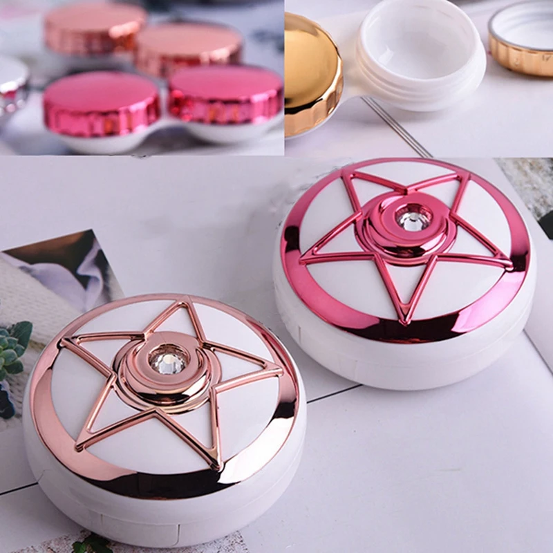 Rose Gold Cartoon Anime Gift Lovely Sailor Moon Invisible Glasses Case Girl Double Box Angel Wing Stars Portable Mini Stora | Аксессуары