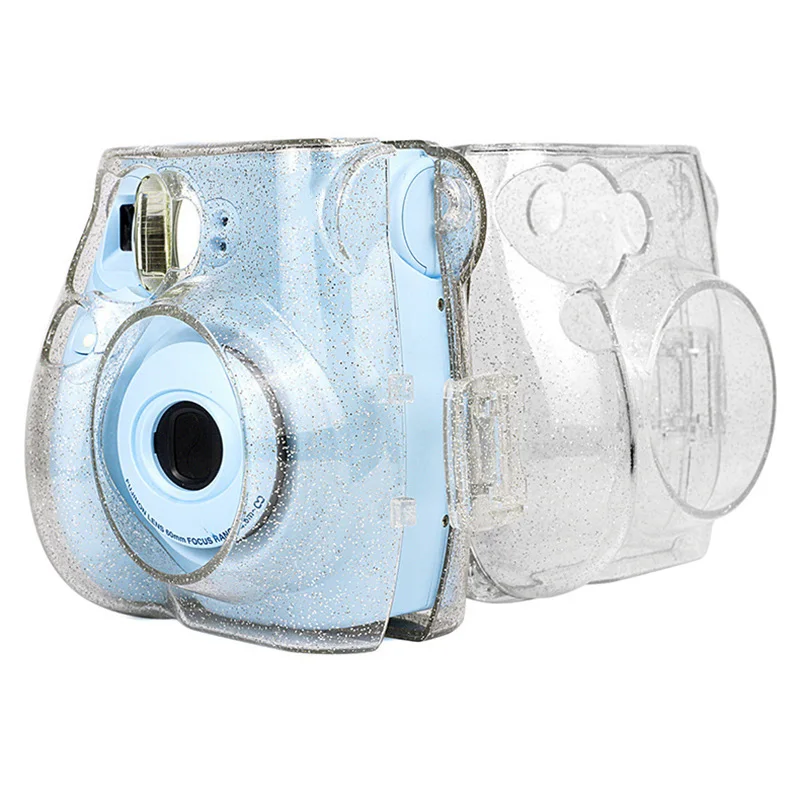 Блестящий Кристальный корпус для Fujifilm Instax Mini 7 S/7C чехол для камеры с красочным ремешком для мгновенного Mini7S/Mini 7C светильник