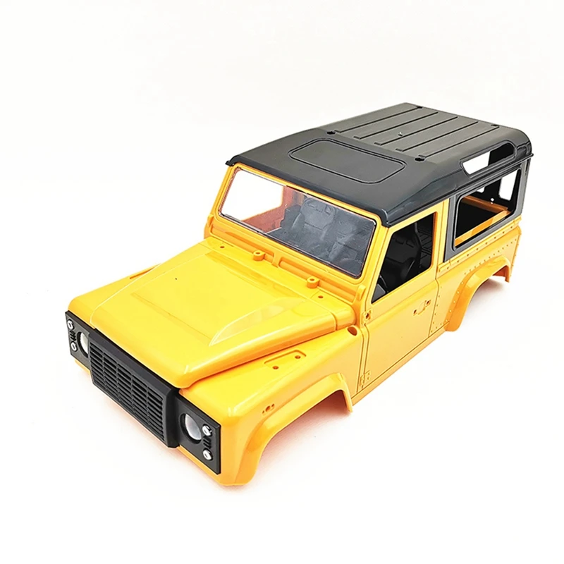 

D90 Car Body Shell with Tire Yellow with Plastic RC Car Roof Canopy Replacement Part Cover