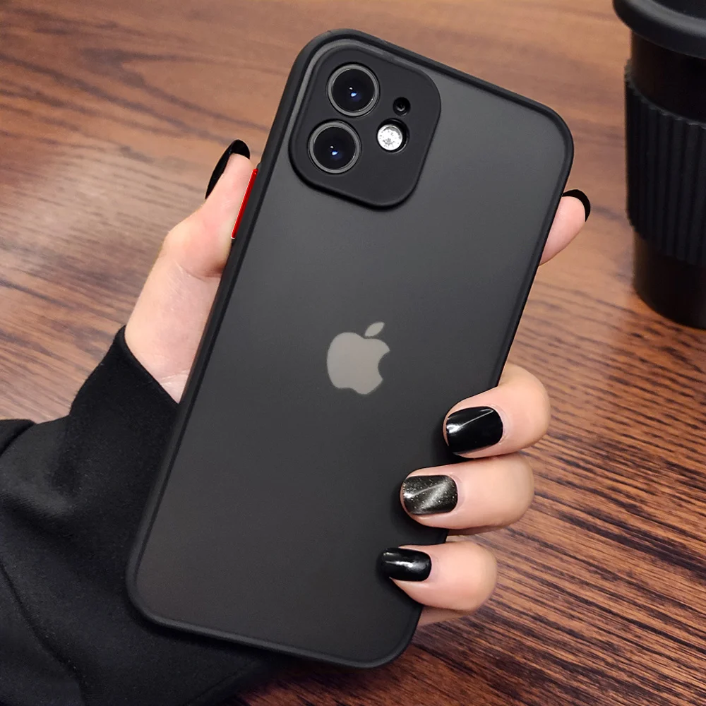 

Luxury Matte Transparent Phone Cases For iPhone 11 12 Pro XS Max Mini X XR 8 7 6 6S Plus SE 2 Camera Protection Shockproof Cover