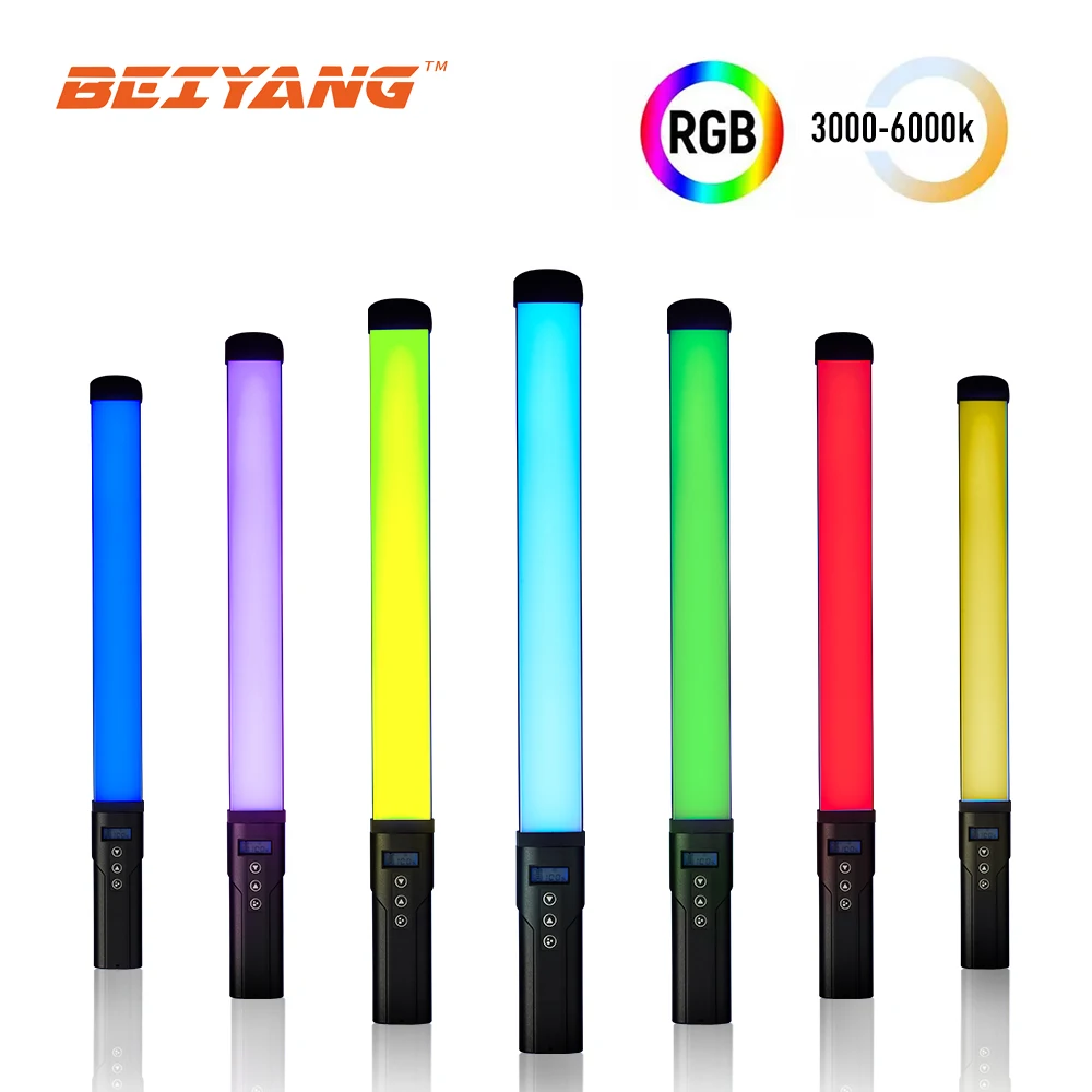 BEIYANG RGB Handheld LED Lamp Wand 3100mAh Photography Light Stick Rechargeable 260° Free Adjust Lighting 8FX Effects Lighting