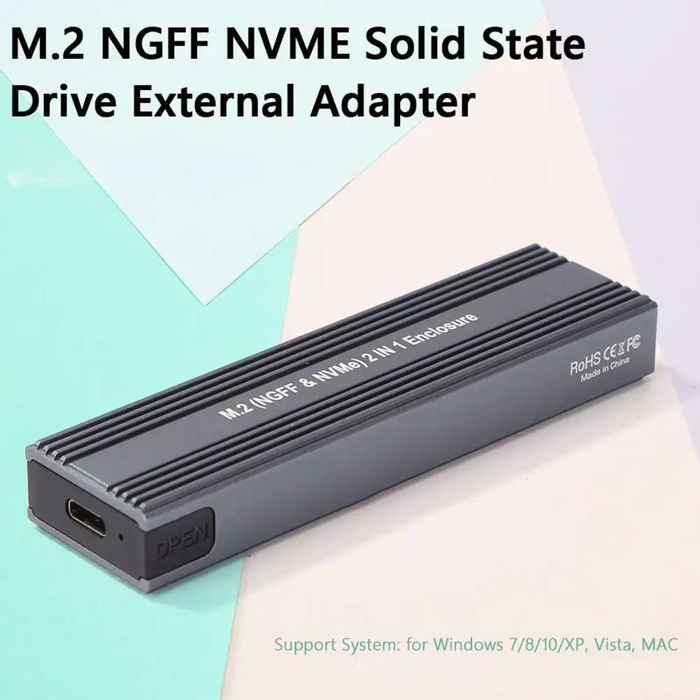 

M.2 Tool-free Dual-use Hard Disk Enclosure Type-C M.2 NGFF SSD State Drive Enclosure Case Disk Case External Hard Disk Box