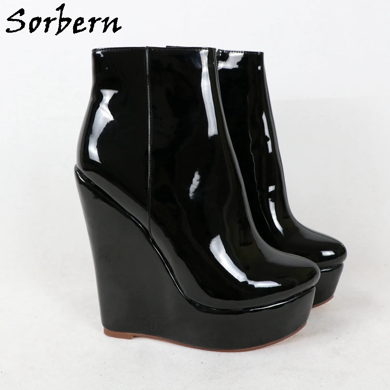 

Sorbern Two Shades Gold Wedge Boots Women High Heel Platform Shoes Gothic 17Cm Extreme High Heels Desinger Shoes Booties