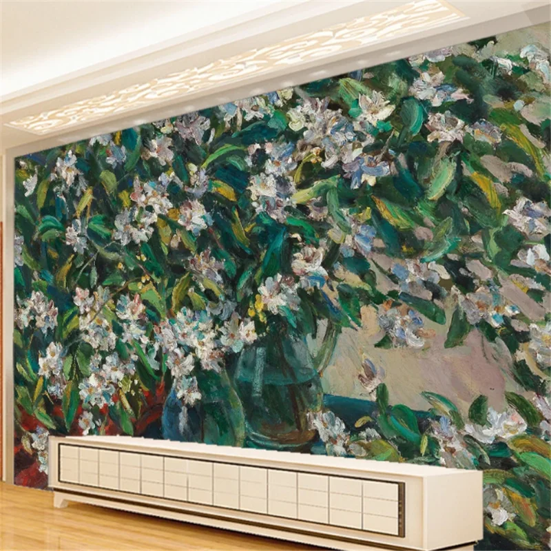 Wellyu Европейский стиль ретро ручная роспись цветок картина маслом ТВ фон Большое