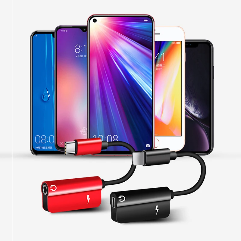 Адаптер USB C 2 в 1 адаптер для наушников типа на 3 5 аудиоадаптер c наушники с