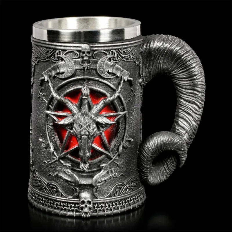 Baphomet пивная кружка из нержавеющей стали и смолы 3D для пива кофе посуда напитков