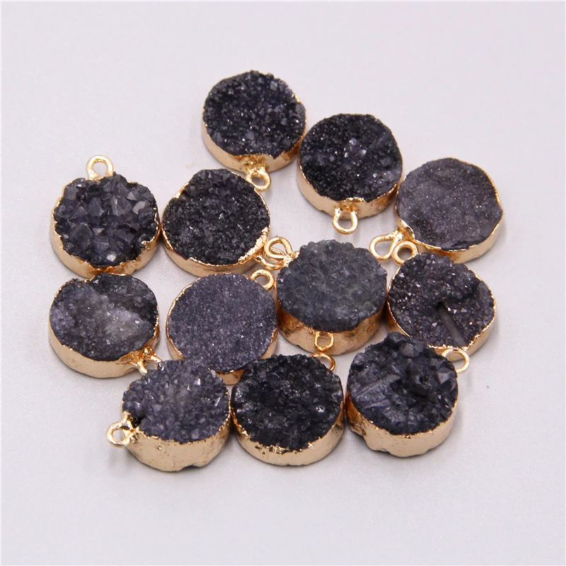 2 шт. Подвеска из натурального черного кристалла кварца Очаровательная круглая