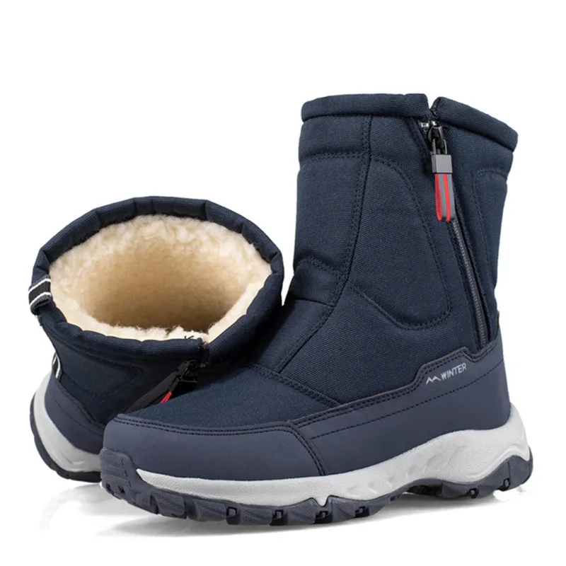 

Новинка 2020, мужские зимние толстые ботинки для снега, бархатные сохраняющие тепло уличные повседневные короткие непромокаемые ботинки на м...