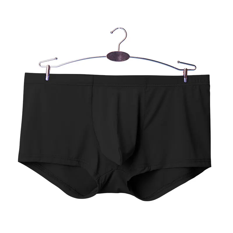 

Боксеры мужские шелковистые бесшовные, пикантное удобное нижнее белье из вискозы, однотонные дышащие трусы