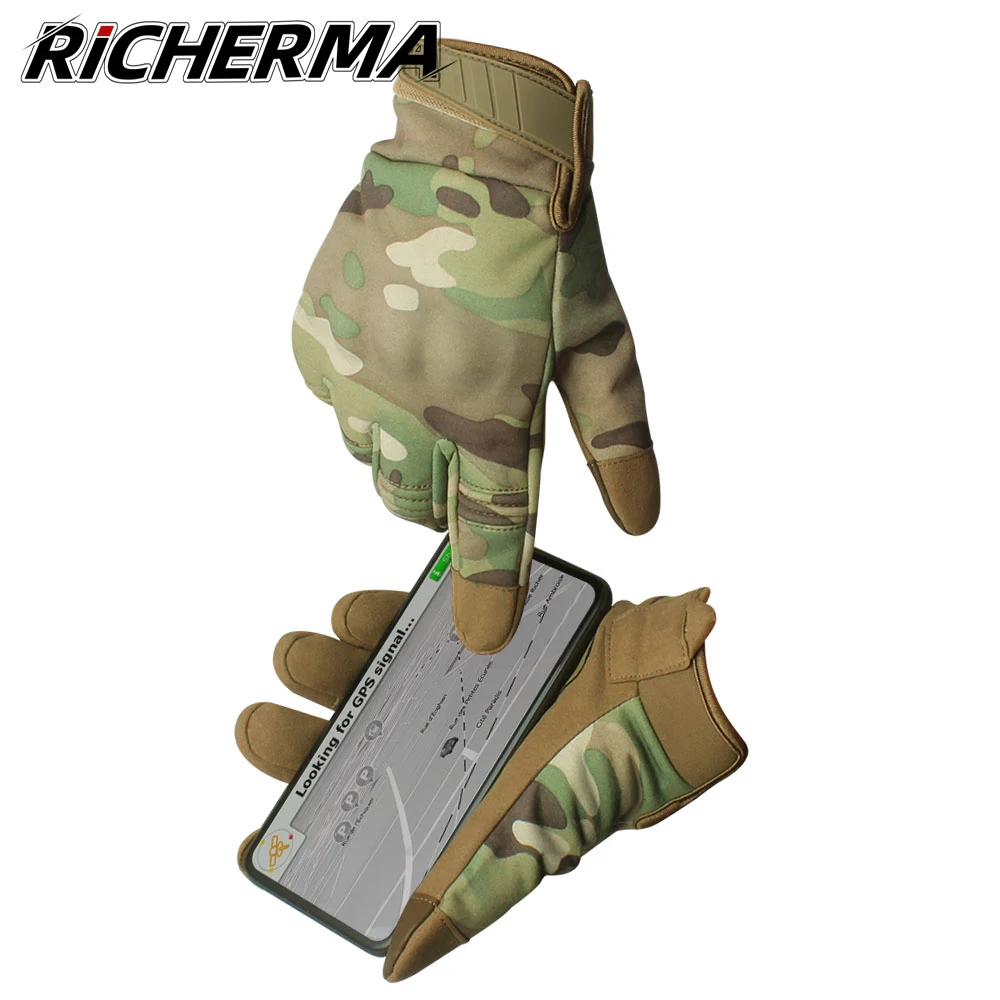 Зимние мотоциклетные перчатки мужские камуфляжные с сенсорным экраном женские