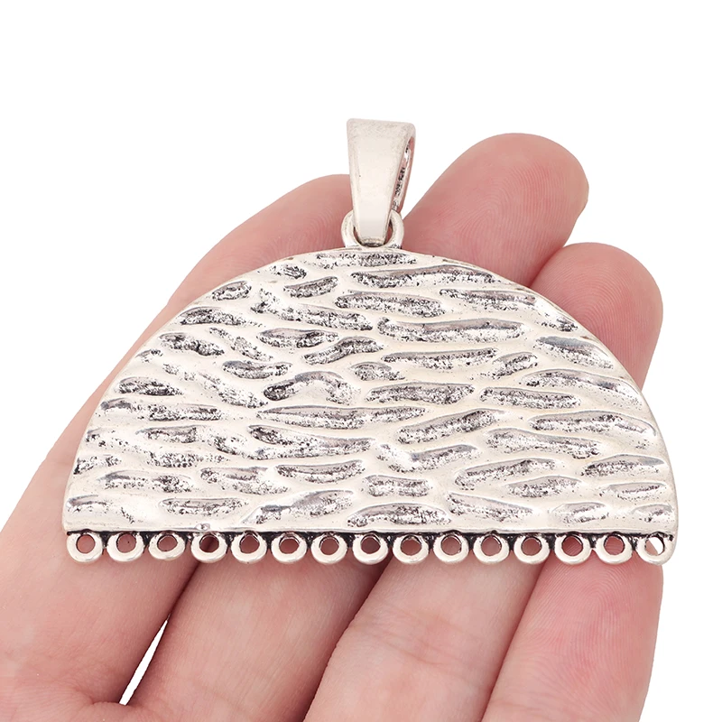 5 x тибетские серебряные большие полукруглые пористые шармы-соединители подвески