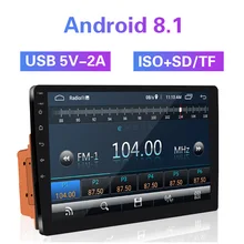 Car Radio Car Multimedia Retractable GPS Autoradio Auto Parts 2 Din 10 Touch Screen WiFi Bluetooth MP5 Android 8.1 MP5 Player