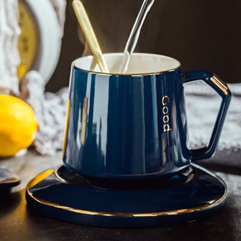 Простая керамическая кофейная чашка в скандинавском стиле с крышкой для