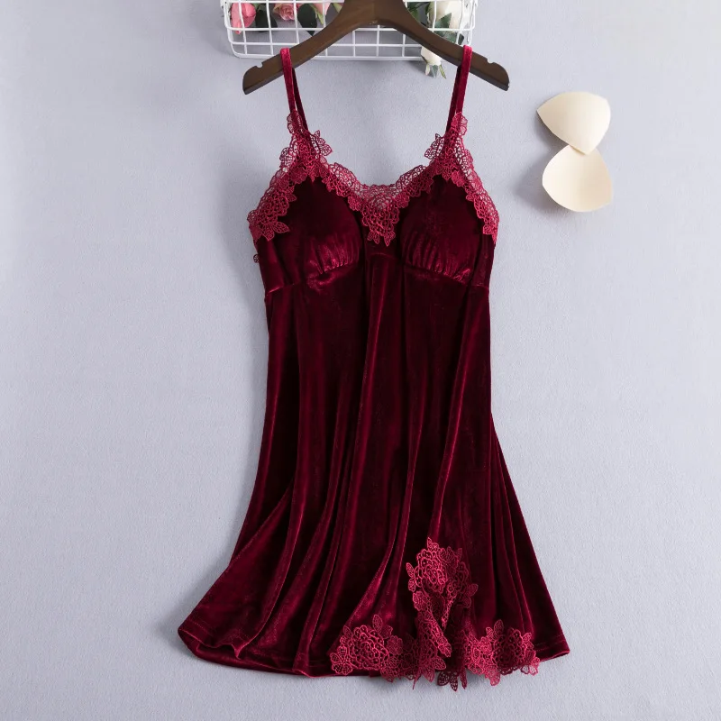 Женская Мягкая ночная рубашка мягкая бархатная Ночная на бретельках без рукавов