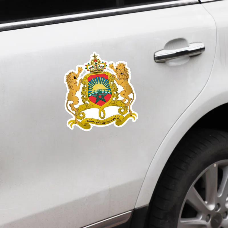 

Funny PVC 14cm X 14cm Car Styling Morocco Coat of Arms Decal Shield Body Car Sticker Waterproof Motorcycle Accessories
