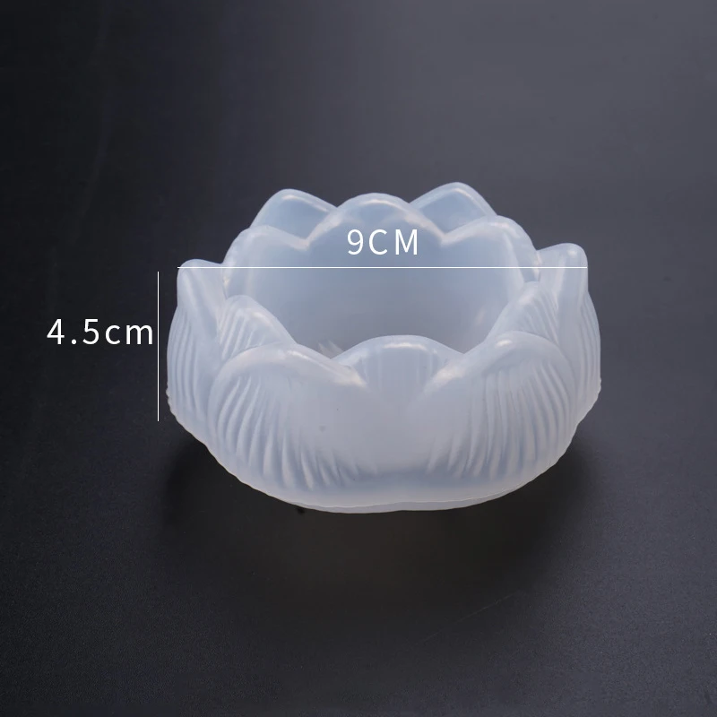 

DIY Crystal Epoxy Mold Lotus Candle Holder Storage Box Ashtray Multifunctional Silicone Mould