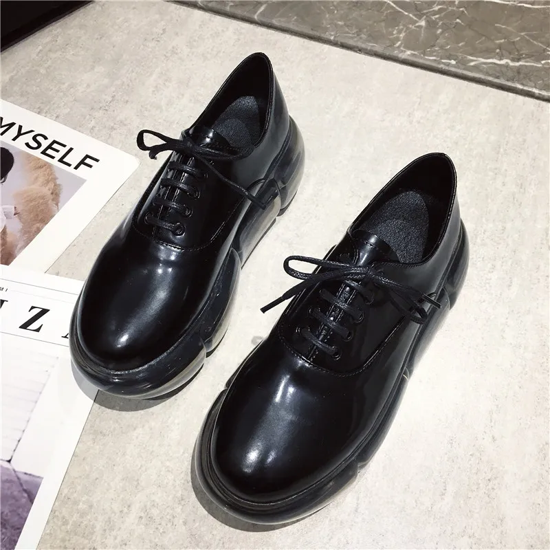 2019 дизайнерские женские комфортные Туфли с круглым носком туфли на толстой