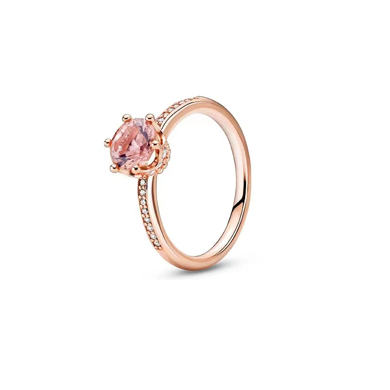 

2021 Hot Sale 925 Sterling Silver Sparkling Daisy Flower Crown Finger Ring For Women Girl Original Brand Jewelry Fine Gif