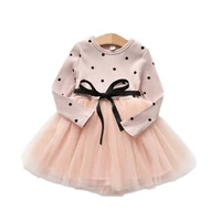 baby girls dress autumnspring children clothing printed dots princess dress long sleeve girls dress cotton girl vestido