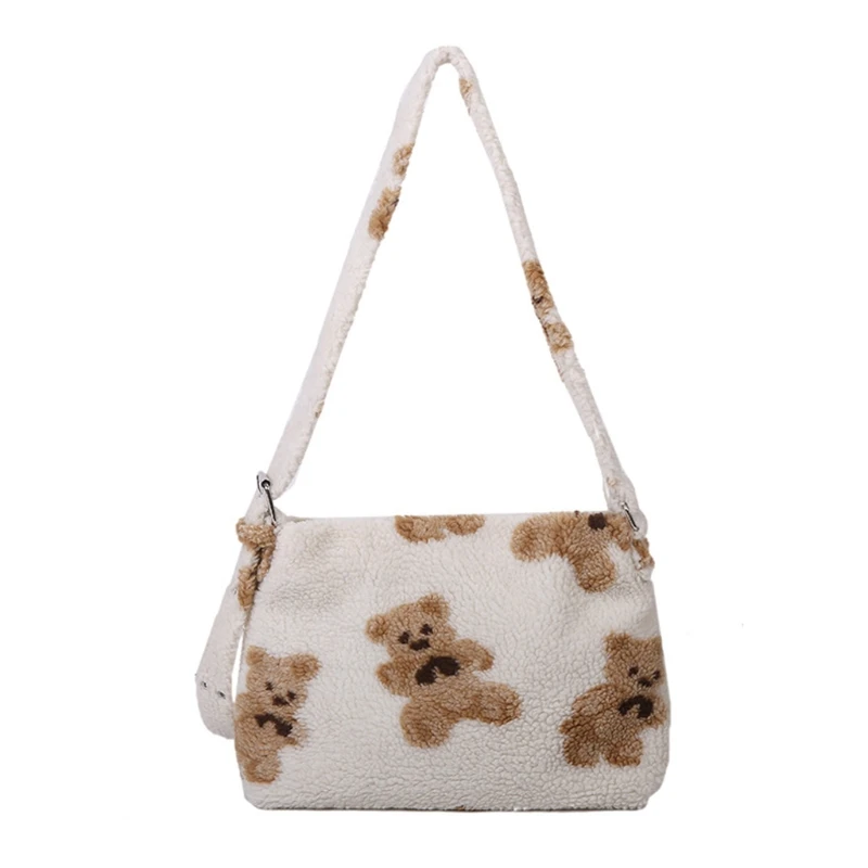 

Cartoon Bear Women Plush Shoulder Bag Crossbody Purse Messenger Bag