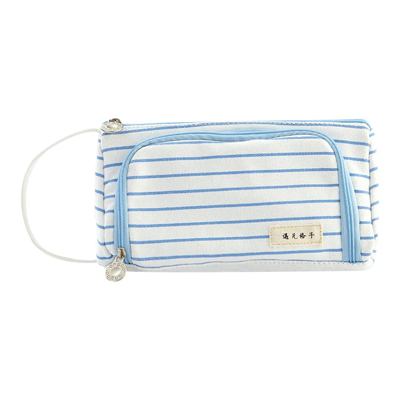 

1pc Canvas Big Storage Pencil Case Kawaii Large Capacity Pencilcase School Pen Case Supplies Pencil Bag School Box Pencils Pouch