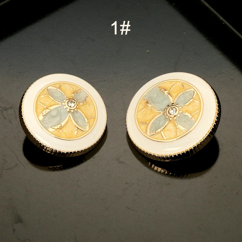

6pcs Popular Tide Decor Sewing Metal Golden Rhinestone Flower Buttons for Clothing Craft Needlework Sewing Coat Suit 18 22 25mm
