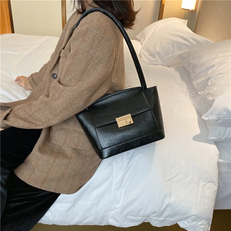 Коричневые сумки для багета однотонная сумка из искусственной кожи женщин 2019 на