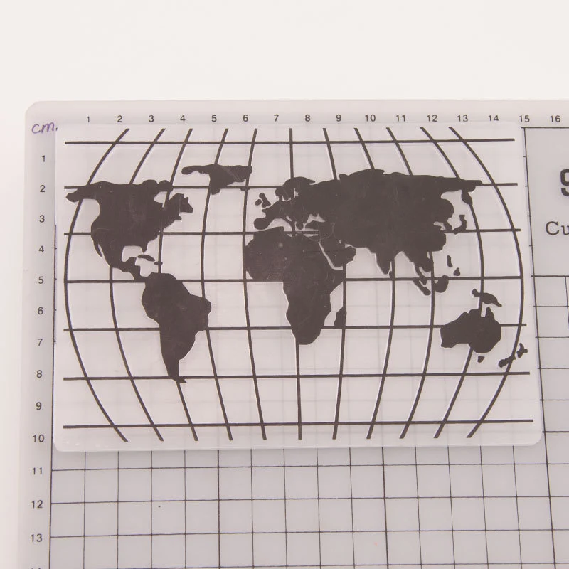 Ремесла DIY Scrapbooking шаблон свадебное украшение пластик тиснение папка карта мира