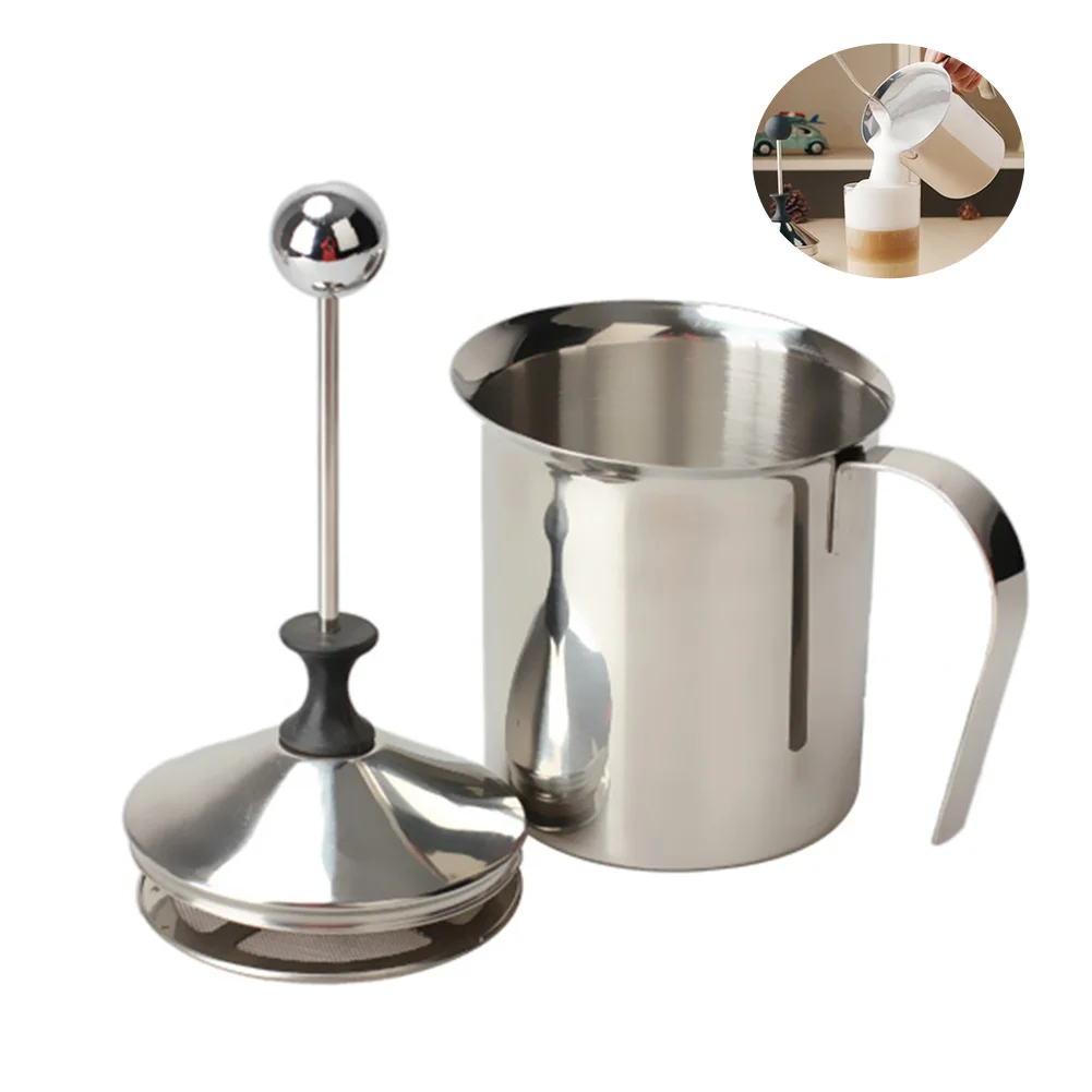 

Ручной вспениватель молока 400/800 мл, вспениватель молока из нержавеющей стали для капучино, кувшин для молока в виде молочной пены, Кухонное ...