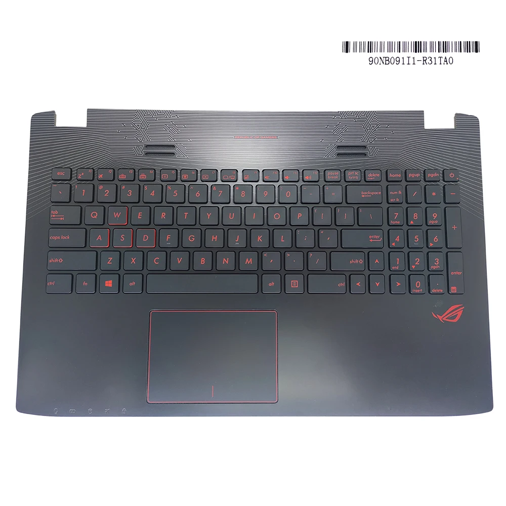 

English backlit keyboard for ASUS ROG GL552JX GL552V GL552VX GL552 VW VL US Keyboards Palmrest With Touchpad New 13NB0-7Z1AP0341