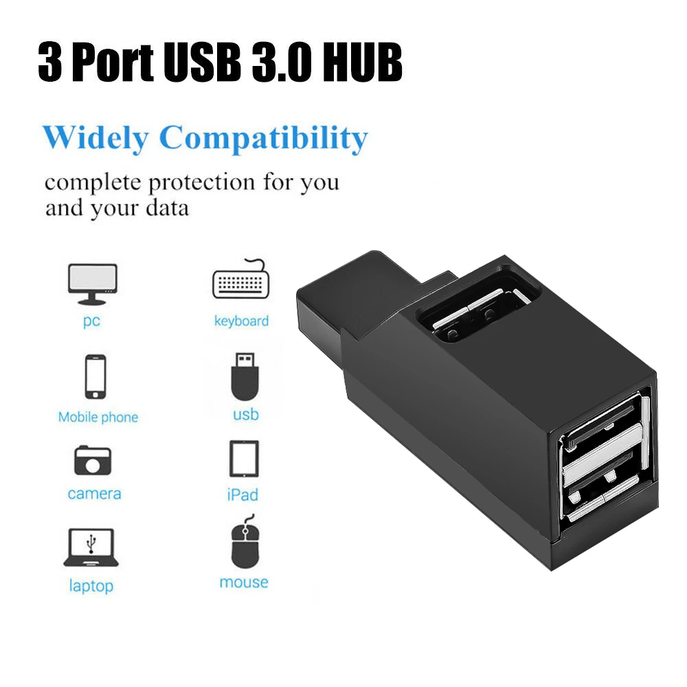 3 портовый USB концентратор KEBIDU 2 0 высокоскоростной разветвитель для ПК ноутбука U