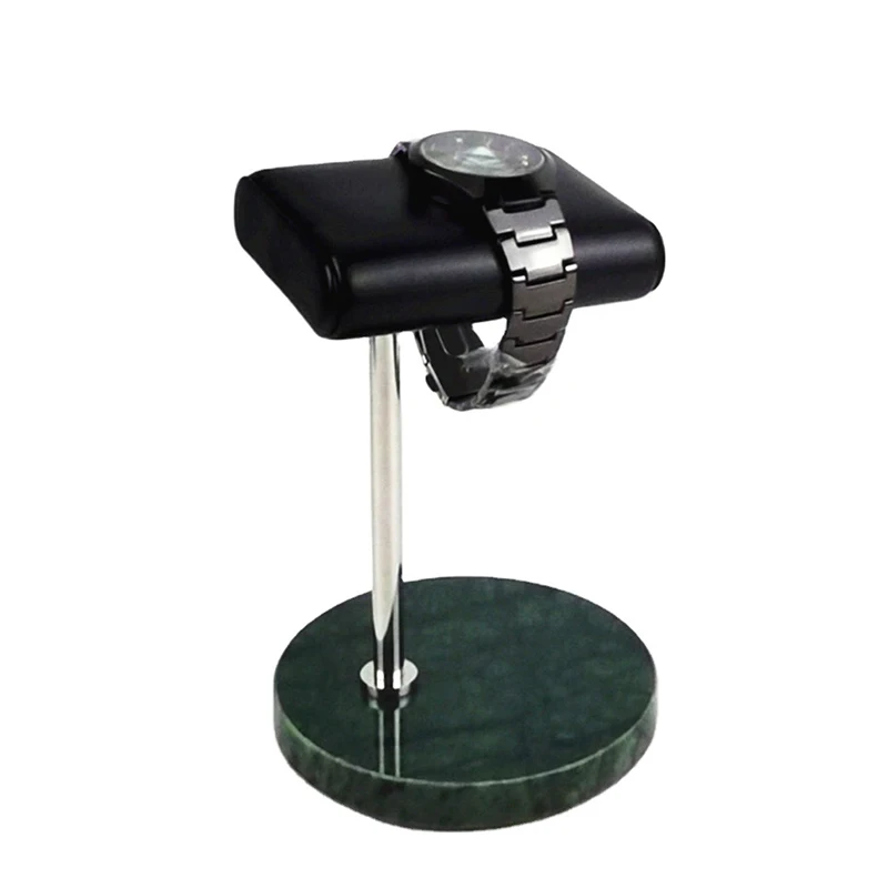 

2Pcs Green Marble Base Watch Stand Metal Rod Watch Display Props Bracelet Display Stand Jewelry Stand Shoot Props