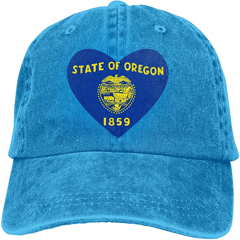 

Fashion Soft Flag of Oregon Heart Hat Gift Dad Hat Trucker Hat Cowboy Hat