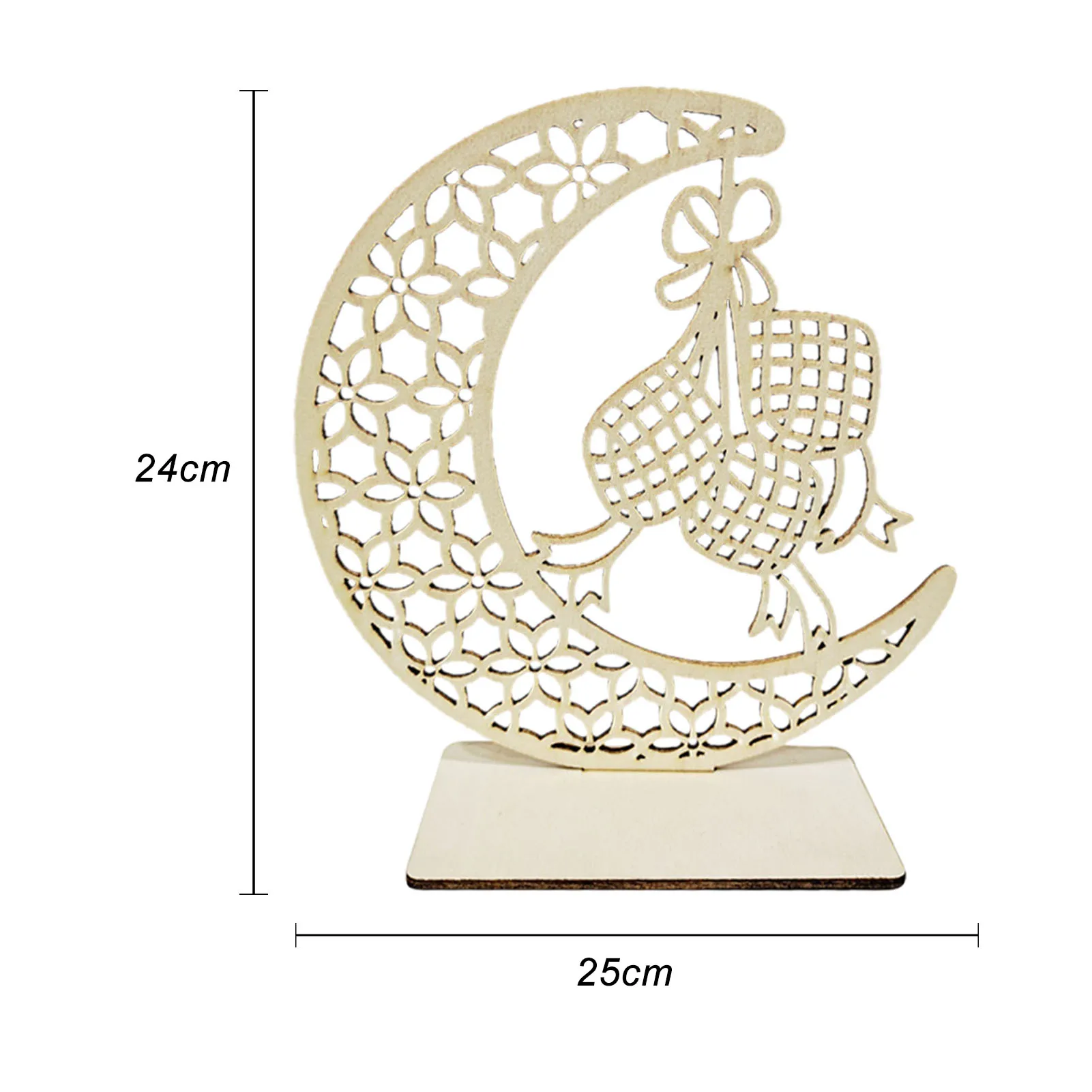 

Handmade Decor Eid Mubarak Ornaments Wooden Desktop Decor Exquisite Home Hang Table Ornament Gift Girl's Room Decor