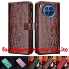 Роскошный флип-чехол из искусственной кожи в стиле ретро для Huawei Honor 50 Lite, Магнитный чехол-книжка для Huawei Honor50 Lite с держателем для карт