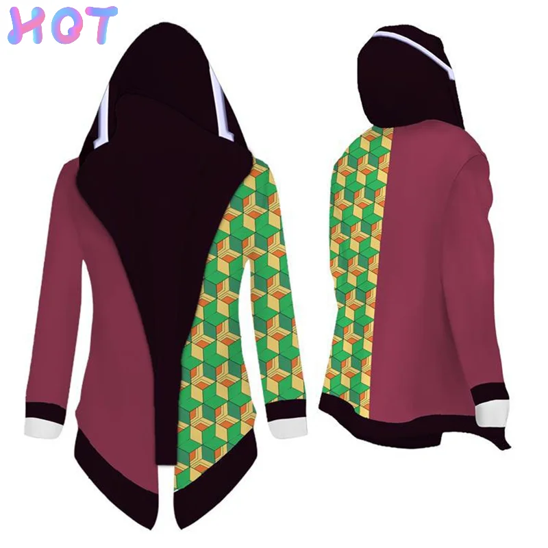 

Demon Slayer Sweatshirt Hoodie Kimetsu No Yaiba Cosplay Unisex Jacket Cloak 3D Print Hooded Trench Coat Jacket Sweatshirt