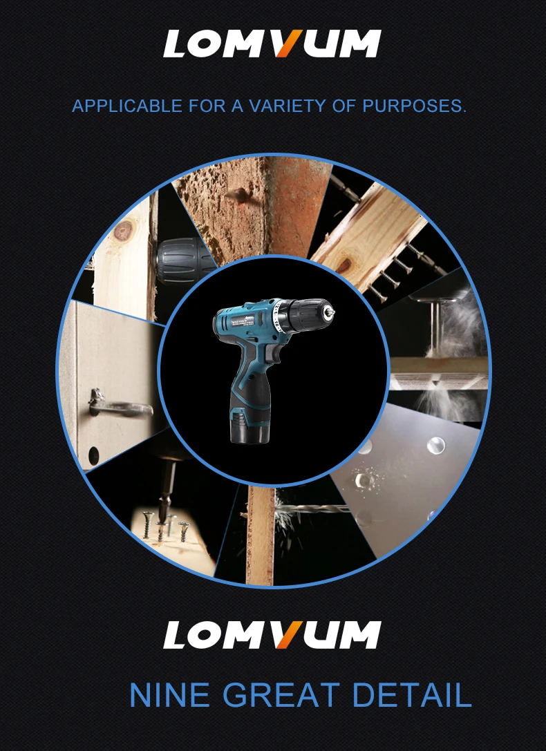 LOMVUM 16,8 в двойная скорость Беспроводная отвертка 2 батареи электрическая мини дрель светодиодный светильник индикатор питания Нескользящая ручка LZ
