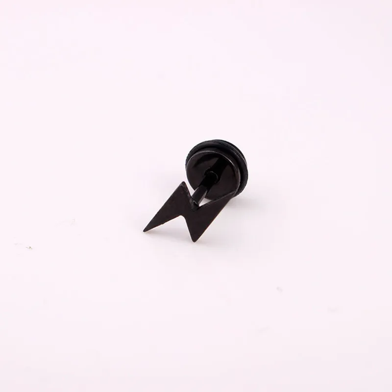 Unisex Punk Thunder Earrings Stainless Steel Women Men Jewelry Gift Lightning Bolt Stud Piercing | Украшения и аксессуары