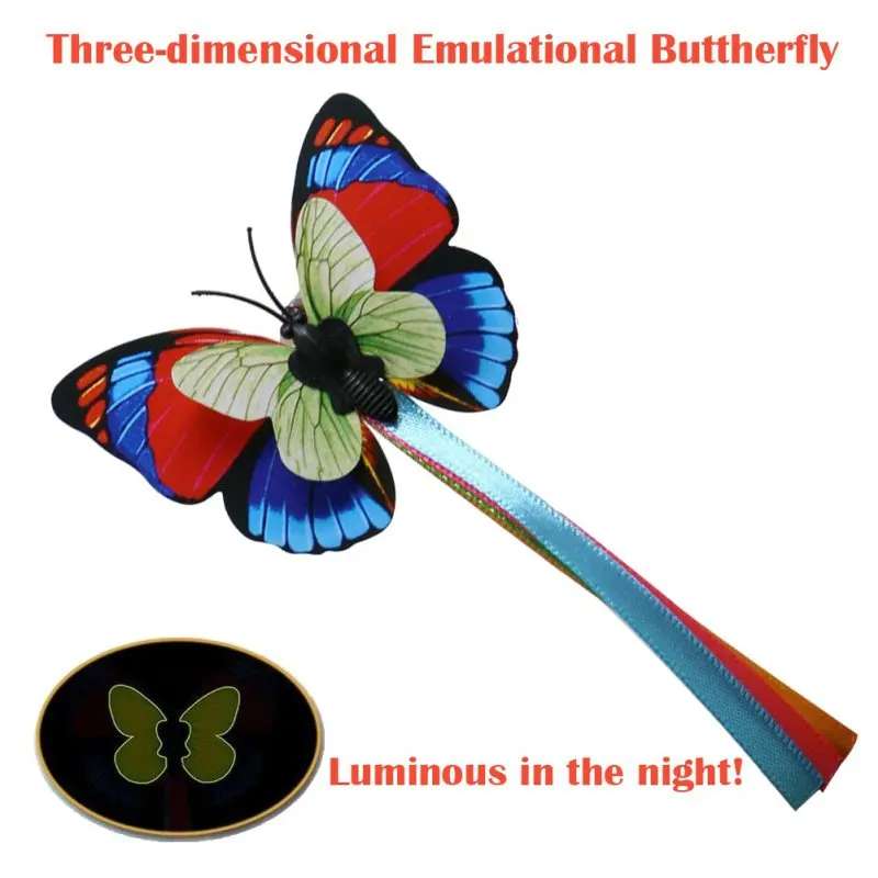 

Pet Cat Toys Supplies Automatic Teasing Stick Developmental Interactive Kittens Catching Butterflies Funny Playing