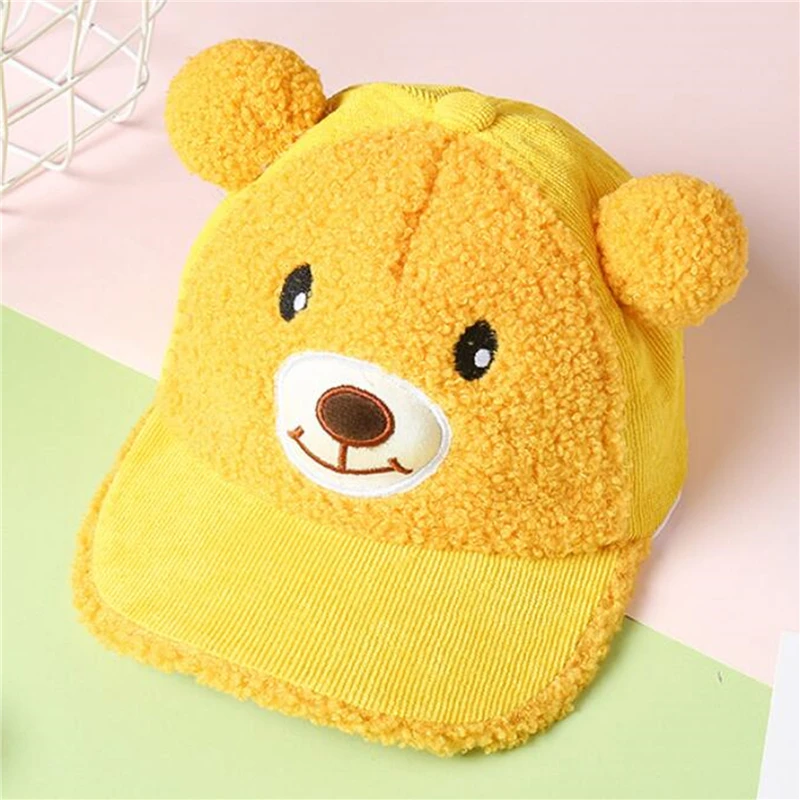 

Cartoon Bear Baby Baseball Caps Baby Girl Boy Autumn Winter Hat For Kids Boys Girls Warm Children Toddler Caps Bonnet Enfant