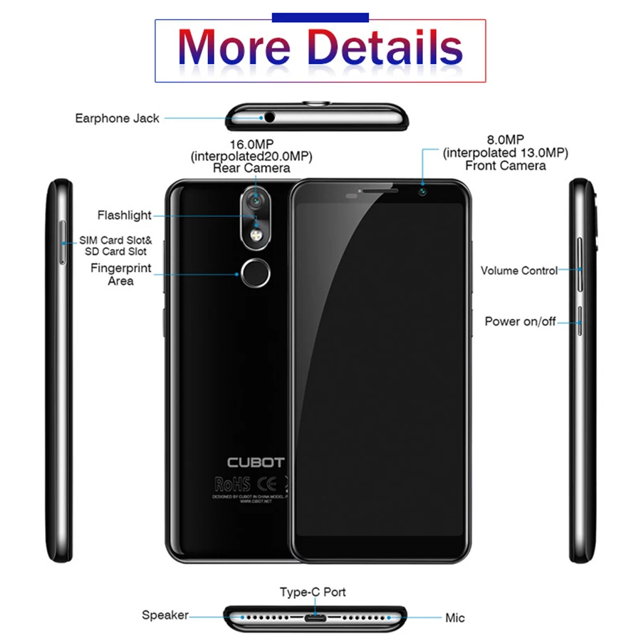 Cubot Power смартфон с 5 99 дюймовым дисплеем восьмиядерным процессором MT6763T ОЗУ 6 ГБ ПЗУ