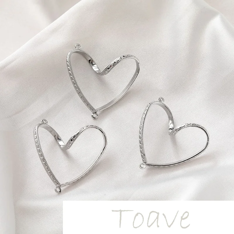 

Color-preserving electroplating peach heart love double hanging diy earring accessories color-preserving electroplating