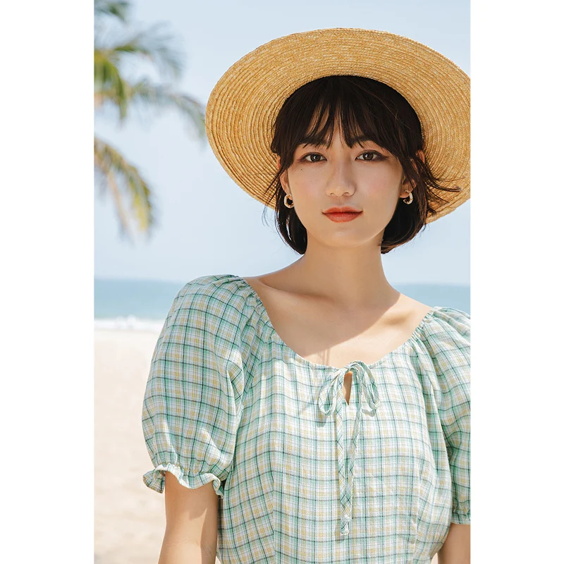 INMAN Летняя женская блузка пасторальная Милая стильная рубашка с круглым