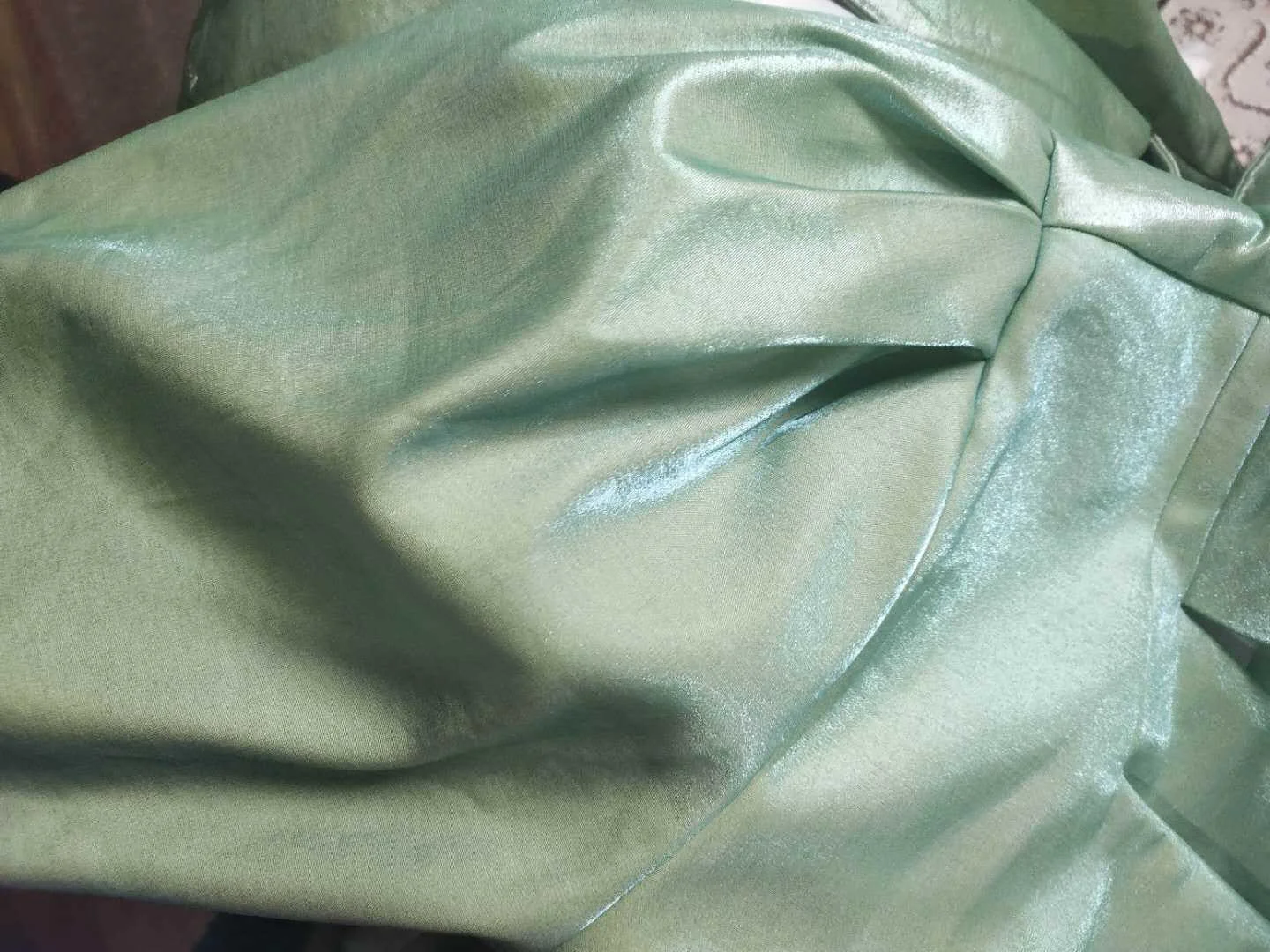 

SHENGPALAE Green PU Leather Jacket Women's Autumn 2021 New Lapel Loose Single Breasted Three Quarter Sleeve Jacket With Belt